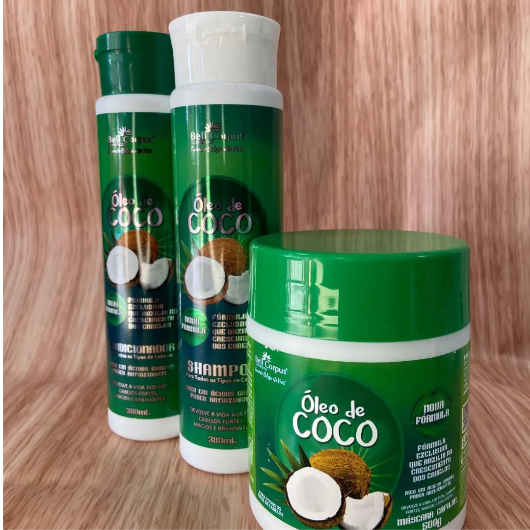 Kit Óleo de Coco Bell Corpus — Nutrição Profunda e Brilho Intenso